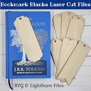 Bookmark SVG Laser Cut File, Bookmark Templates for Glowforge, Bookmark Label Tags, Bookmark Bundle Svg, Bookmark Cutting File for Cricut