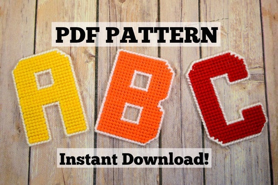 Plastic canvas online alphabet letters