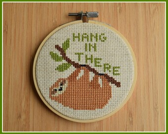 Animal Pattern Silhouette Cross Stitch Modern Xstitch Hawaiian Spring Cross Stitch Sloth Cross Stitch Pattern Tropical Cross Stitch