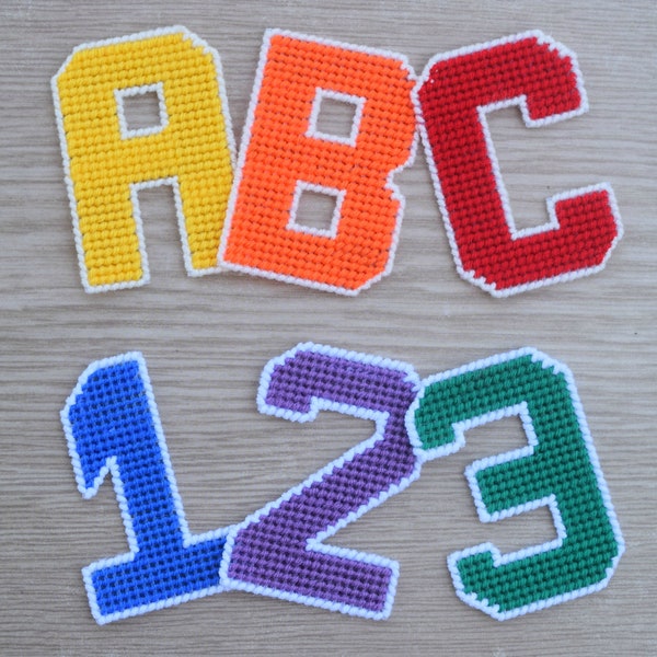 Plastic Canvas Alphabet Pattern and Numbers Bundle ~ 26 plastic canvas letter patterns and 10 Number Patterns ~ Instant PDF Download