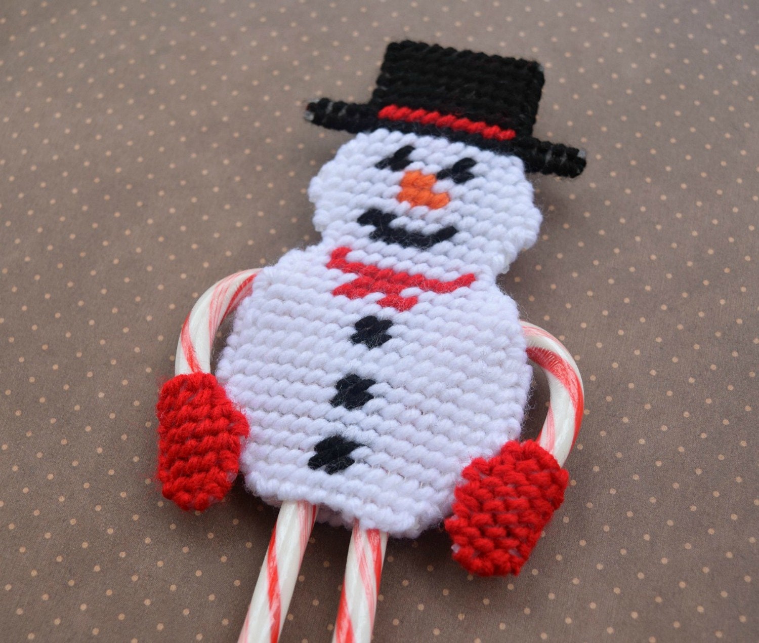 Snowman Candy Cane Holder Plastic Canvas Pattern Christmas Etsy