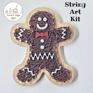 Gingerbread Man Christmas String Art Kit, Holiday Adult Craft Project, Ladies Craft Night, Christmas Craft Kit for Teens, Gingerbread Decor