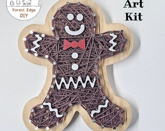 Gingerbread Man Christmas String Art Kit, Holiday Adult Craft Project, Ladies Craft Night, Christmas Craft Kit for Teens, Gingerbread Decor