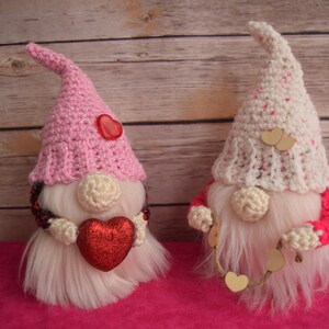 Adorable Valentines Day Gnome Crochet Pattern ~ amigurumi gnome pattern ~ perfect for tiered tray displays and farmhouse decor