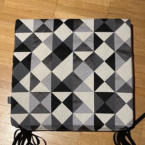 Geometric fabric Chair cushion, seat cushion, chair cushion made to measure Sead Pad black, grey, white image 5