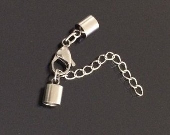 Bracelet clasp stainless steel extension chain, bracelet clasp, heart, anchor, 5, 4, 3 mm for leather, cord, ribbons DIY