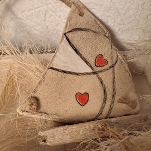 ceramic sailing boat/wind chime