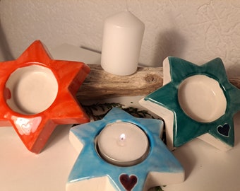 Ceramic star candle holder