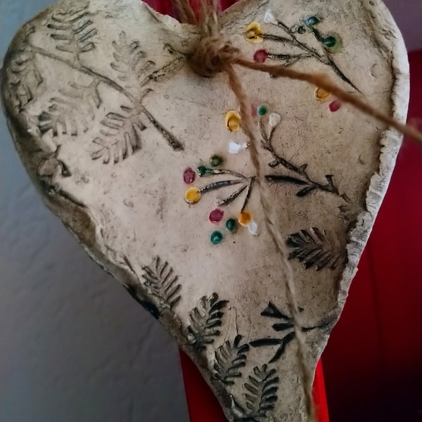 Large ceramic heart/wind chime