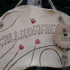 Türschild Willkommen