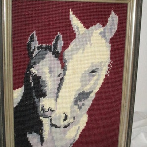 Stick image horses in wooden frame image embroidered handmade frame germman image 2