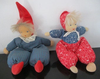 2 Stoffpuppen, Waldorfart ca.  ca. 25 cm, Schmusepuppen, vintage,