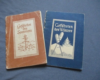 2 song books, companions, summer, winter, songs, youth, summer camp, Christmas, antiquarian, 1951, 1949