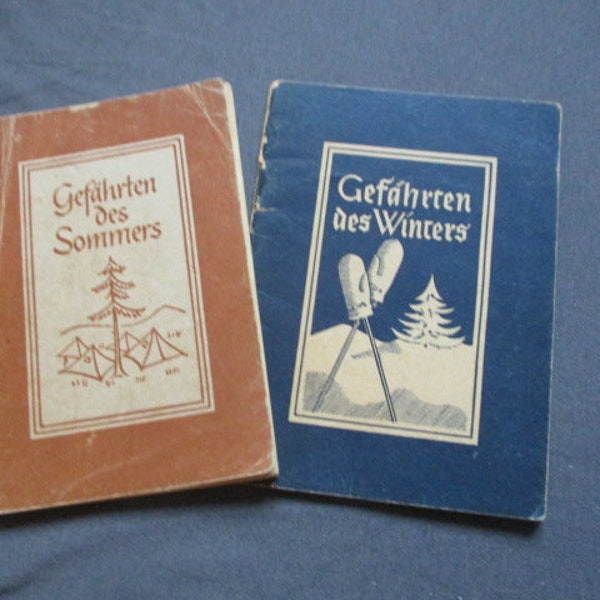 2 song books, companions, summer, winter, songs, youth, summer camp, Christmas, antiquarian, 1951, 1949