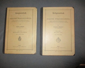 Religionsbuch, evangelische, Präparandenanstalten, antiquarisch, Band 1 + 2, Leben, Jesu, altes Testament