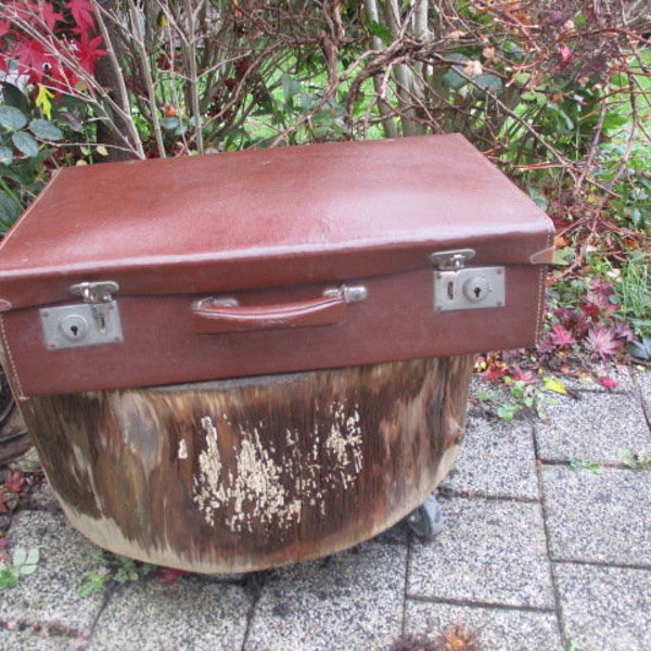 alter, Koffer, 1960er, Leder, vintage, Reisekoffer,