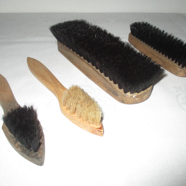 Schuhputzbürsten, Kleiderbürste, Set, Rosshaar, Holzbürsten, bavarian,