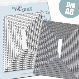 Stanzschablone - Stitched Rectangles DIN A6  kk-D176 - Cutting Dies Stanzen Scrapbooking Karten-Kunst Grundformen Rechtecke mit Nahtlinie