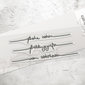 Stempel Frohe Ostern & Frühlings-Grüße Clear Stamps Schriftzüge KK-0236 Textstempel Deutsch Handgeschrieben Silikonstempel