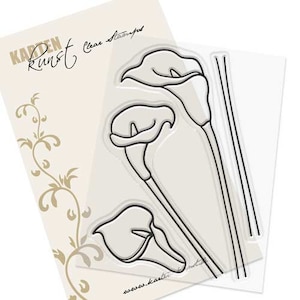 Tampons transparents - % RÉDUCTION Scribble Callas KK-0181 - Card Art Scrapbooking Texte Timbre Motif Timbre Fleurs Deuil Condoléances Lys