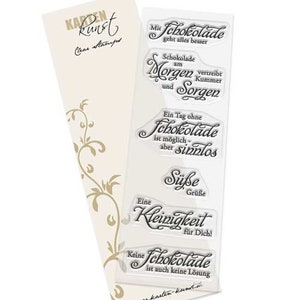 Clear Stamps - Weise Worte Schokolade KK-0020 - Deutsche Text-Stempel Scrapbooking Karten-Kunst Worte & Sprüche deutsch