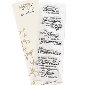 Tampon de texte allemand Tampons clairs Scrapbooking Dictons pour condoléances et condoléances - Art de la carte Mots sages « Deuil » KK-0019