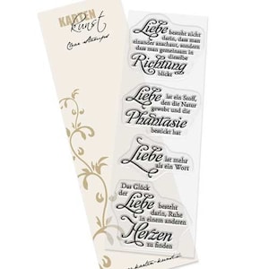 Deutsche Text-Stempel Clear Stamps Scrapbooking Sprüche zur Hochzeit und Verlobung - Karten-Kunst Weise Worte "Liebe" KK-0112