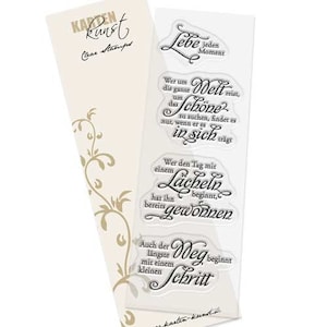 Deutsche Text-Stempel Clear Stamps Scrapbooking Sprüche zum Mut machen - Karten-Kunst Weise Worte "Leben" KK-0154