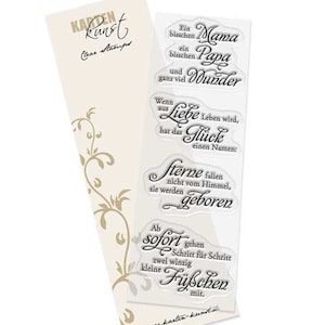 Sello de texto en alemán, sellos transparentes para álbumes de recortes, refranes sobre el bebé, arte de tarjetas, palabras sabias “Baby” KK-0024