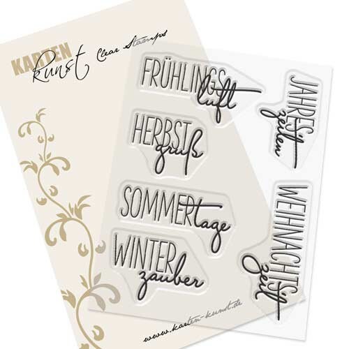Clear Stamps - Capri "Seasons" KK-0036- German Text Stamps Scrapbooking Card Art Spring Summer Autumn Christmas Winter Words