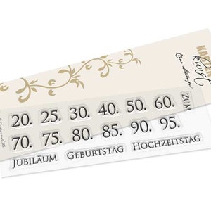Timbri trasparenti - Anniversario KK-0010 - Timbro con testo tedesco Biglietto per scrapbooking Arte Compleanno Parole Proverbi Numeri