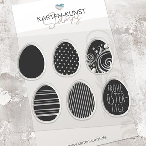 Sellos transparentes de Pascua con motivos de huevos de Pascua KK-0278: sellos con motivos para tarjetas de Pascua y etiquetas de regalo