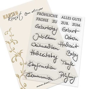 Clear Stamps - Combination Across the Year 2 KK-0097 German Text Stamp Card Art Baby Birth Birthday Wedding Christmas Words Sayings