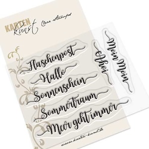 Timbri trasparenti - Calligrafia in riva al mare KK-0136 - Timbro con testo tedesco Biglietto per scrapbooking Arte marittima, parole e detti tedeschi