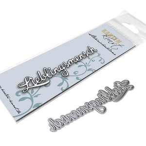 Plantilla de corte textos pequeños persona favorita kk-D038 - Troqueles de corte Perforación Tarjeta de álbum de recortes Palabras y refranes artísticos en alemán