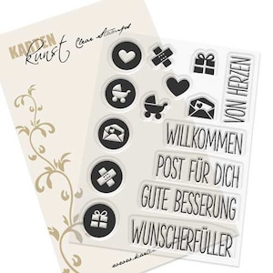 Carimbos transparentes - %DESCONTO Simbolicamente significa KK-0087 - Carimbos de texto em alemão Carimbos com motivos Scrapbooking Arte em cartões Bebê, palavras, ícones