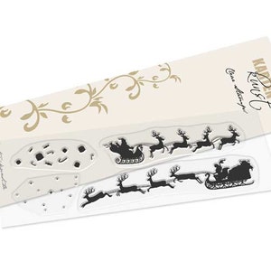 Tampons transparents - Santa Silhouette KK-0171 - Carte Art Motif Timbre Scrapbooking Noël Père Noël Renne Traîneau Père Noël