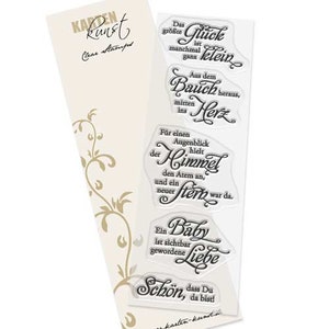 Sello de texto en alemán, sellos transparentes, refranes para álbum de recortes para bebé, arte de tarjetas, palabras sabias, la mayor felicidad, KK-0134