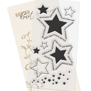 Timbri trasparenti - Stelle di Natale KK-0254 - Timbro con testo per biglietti d'auguri, scrapbooking, parole e detti, Natale tedesco