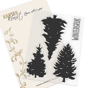 Clear Stamps - Winter-Tannen KK-0117 - German Text Stamps Motif Stamps Scrapbooking Card Art Landscape, Christmas
