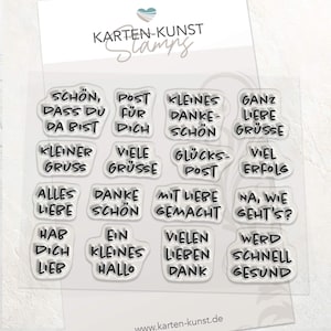 Stempel Mini-Texte Clear Stamps KK-0262 – Viele kleine liebe Grüße Karten-Kunst Textstempel deutsch für Karten oder Geschenke