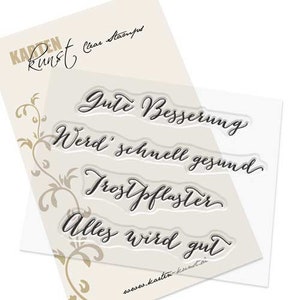 Clear Stamps - Große Worte Gute Besserung KK-0054 - Deutsche Text-Stempel Scrapbooking Karten-Kunst Worte & Sprüche deutsch Mutmacher