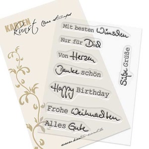 Clear Stamps Combination Wishes KK-0063 - German Text Stamps Scrapbooking Card Art Birthday Christmas Words Sayings German