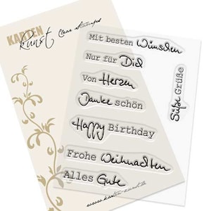 Clear Stamps Kombi-Wünsche KK-0063 - Deutsche Text-Stempel Scrapbooking Karten-Kunst Geburtstag Weihnachten Worte Sprüche deutsch