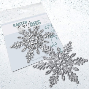 Molde de corte de floco de neve de Natal 9 x 8 cm, kk-D190 Molde de corte de floco de neve grande, arte de cartão, matriz de inverno, matriz de corte de neve