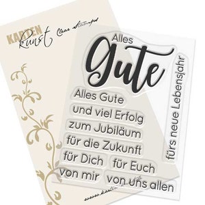 Clear Stamps - Riesige Wünsche Alles Gute KK-0137 - Deutsche Text-Stempel Motiv-Stempel Scrapbooking Karten-Kunst Worte & Sprüche deutsch