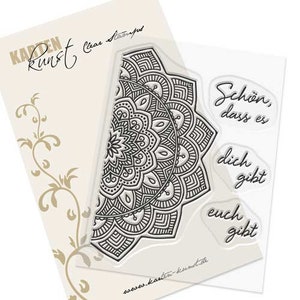 Clear Stamps - Mandala Leuk dat je bestaat KK-0158 - Kaartkunst Duitse tekststempel Motief Stempel Scrapbooking Ornamenten Woorden