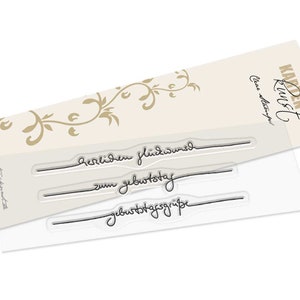 Tampons transparents - Set de lettrage pour anniversaire KK-0243 - Art de la carte Scrapbooking Tampon de texte Mots et dictons écrits à la main en allemand