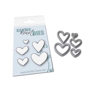Stanzschablone - Mini Cool Hearts kk-D175 - Cutting Dies Stanzen Scrapbooking Karten-Kunst Herzen Hochzeit & Liebe