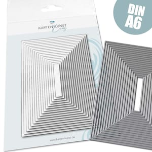 Gabarit de découpe - Rectangles A6 kk-D208 - Matrices de découpe Poinçonnage Scrapbooking Carte Art Textes allemands Formes de base Rectangles